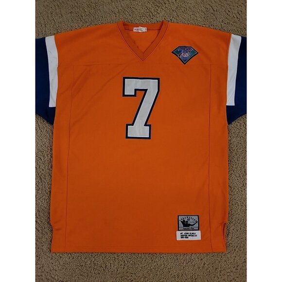 John Elway Denver Broncos Mitchell Ness Jersey 58 4XL Sports Bar Wall Hang RARE - Picture 2 of 16